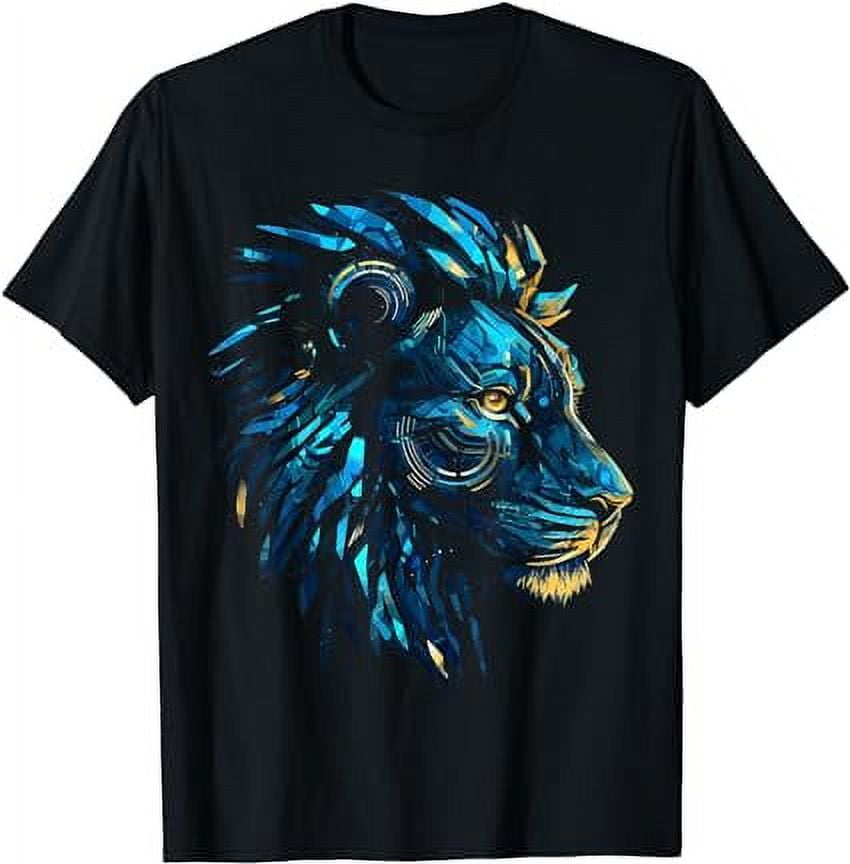 Deep Blue Lion Rooster T-Shirt