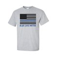 thumbnail image 1 of Blue Lives Matter American Flag Thin Blue Line Short Sleeve T-shirt-Sports Grey-small, 1 of 4