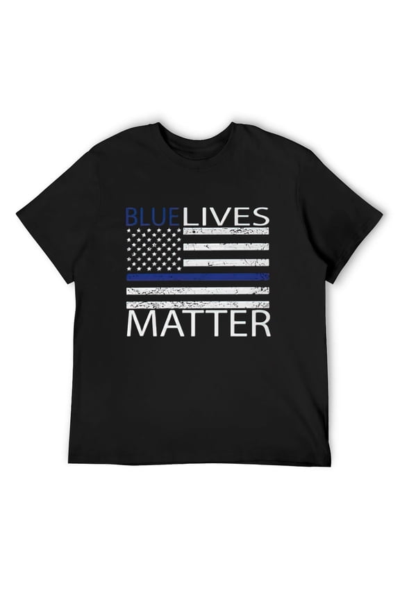 Blue Lives Matter American Flag Thin Blue Line Usa Police Support Men'S Muscle Tank Sleeveles T Shirt Black 4X-Large