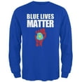 thumbnail image 1 of Blue Lives Matter Fist Royal Adult Long Sleeve T-Shirt - 2X-Large, 1 of 1