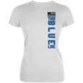 thumbnail image 1 of Blue Lives Matter Thin Blue Line American Flag Juniors Soft T Shirt White LG, 1 of 1