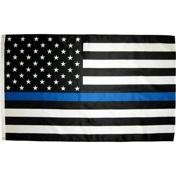 Blue Lives Matter USA Thin Blue Line Police Law Enforcement Flag 4x6 Feet 100D