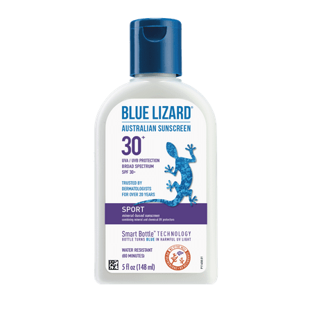 Blue Lizard Australian Mineral Sunscreen Lotion, Sport, SPF 30+, 5 oz