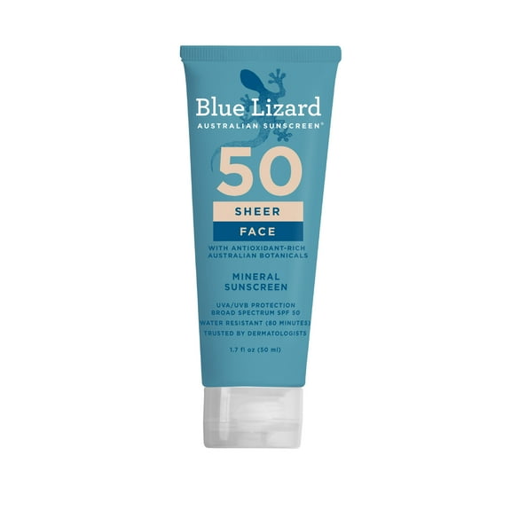 Blue Lizard Australian Sunscreen Sheer Lotion for Face SPF 50 1.7oz