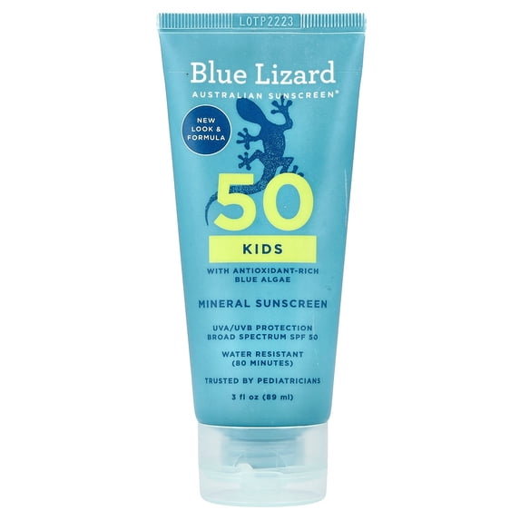 Blue Lizard Australian Sunscreen Kids Mineral Sunscreen, SPF 50, 3 fl oz (89 ml)