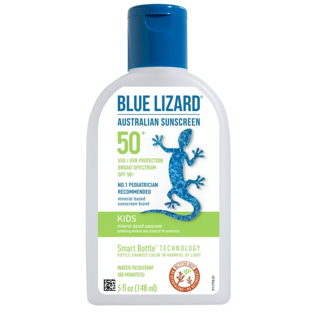 Blue Lizard Kids SPF 50+ Mineral-Based Sunscreen Lotion, Broad Spectrum, 5 fl oz