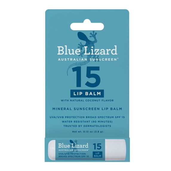 Blue Lizard Mineral SPF 15 Lip Balm, Nourishes & Protects, 0.13 oz