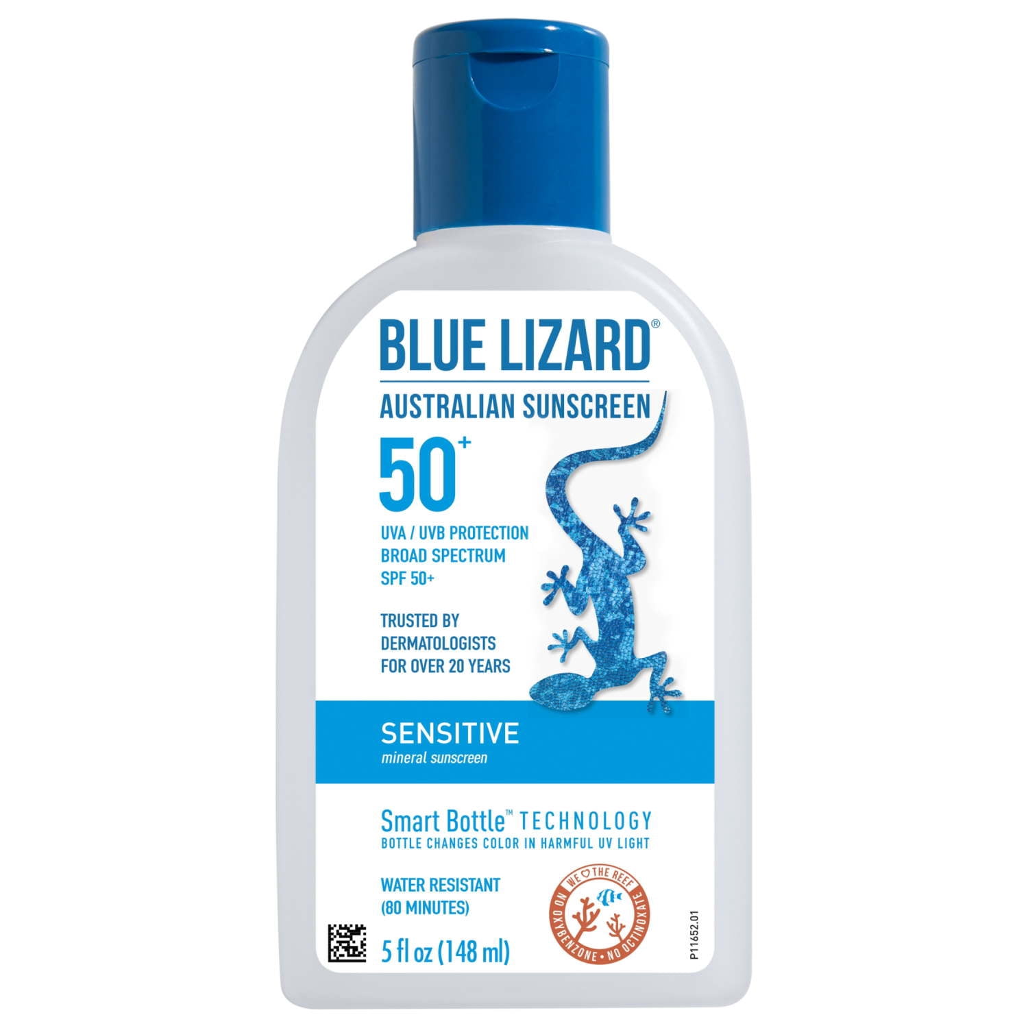 Blue Lizard Sensitive SPF 50 Mineral Sunscreen Lotion, Broad Spectrum, All Ages, 5 fl oz