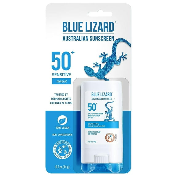 Blue Lizard Spf#50+ Sensitive Stick Australian Sunscreen 0.5 Ounce (Pack of 3) C3