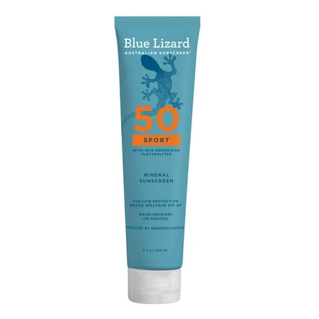 Blue Lizard Sport SPF 50 Mineral-Based Sunscreen Body Lotion, Broad Spectrum, All Ages, 5 fl oz