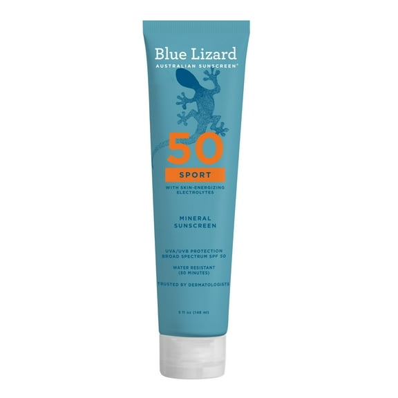Blue Lizard Sport SPF 50 Mineral-Based Sunscreen Body Lotion, Broad Spectrum, All Ages, 5 fl oz