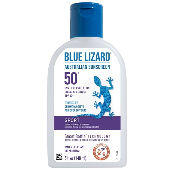 Blue Lizard Sport SPF 50 Mineral-Based Sunscreen Lotion, Broad Spectrum, All Ages, 5 fl oz