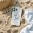 thumbnail image 1 of Blue Lobster Coastal Stripes Nautical Summer Aesthetic Phone Case 17 11 12 13 14 15 16 Pro Max, 1 of 2