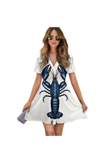 lobster dress women Trina Turk Women's in Calypso Coral size Small Nautical stripes meet oxford sophistication in crisp blue and white Lobster Dresses for Women and