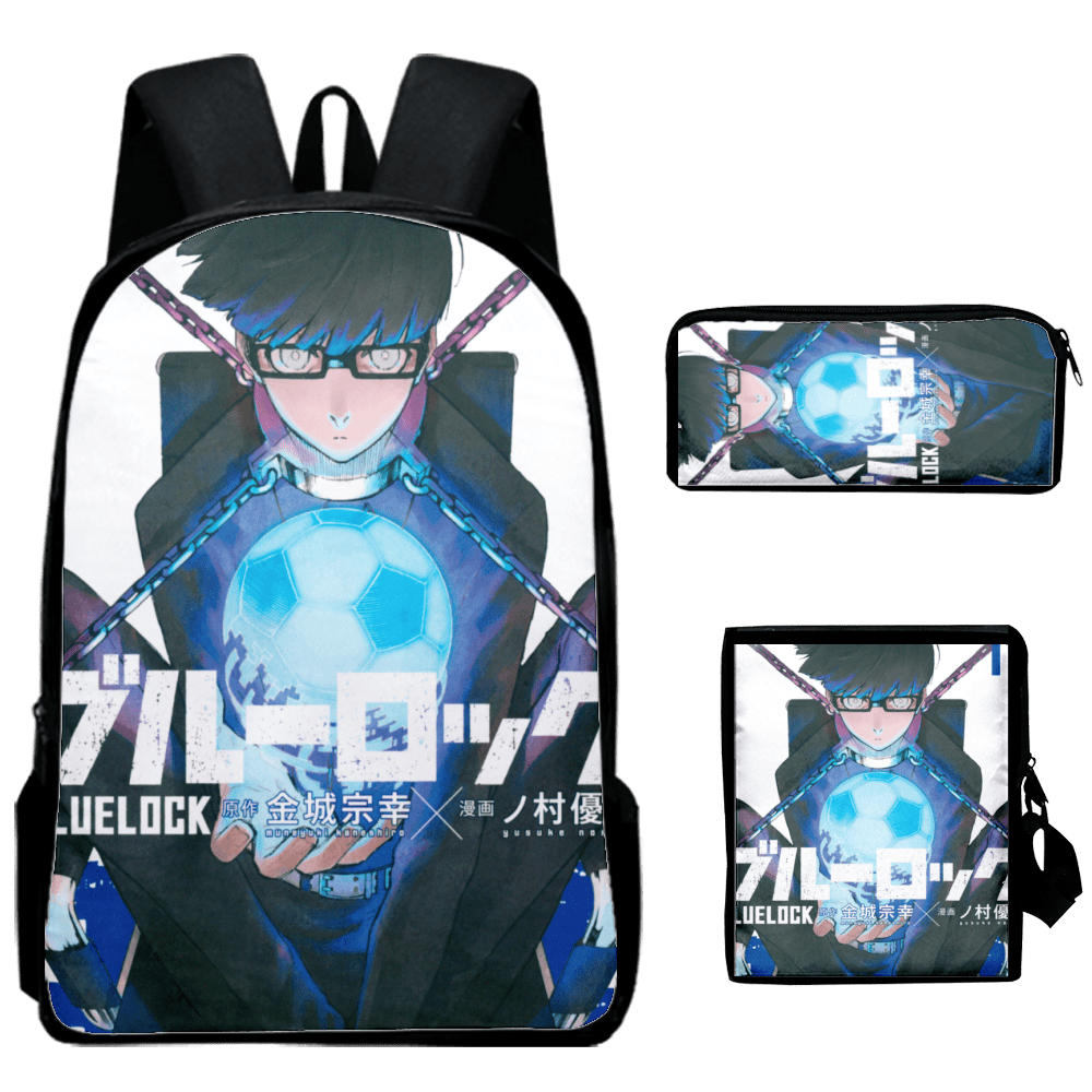 Blue Lock 3 Pcs Backpack Set for Boys Girls Kids Backpack Kids Backpacks for Boys Elementary School Bags Fashion Anime Backpack Travel Bags for Teenage Bookbags Lightweight Sturdy Durable Gift Walmart...