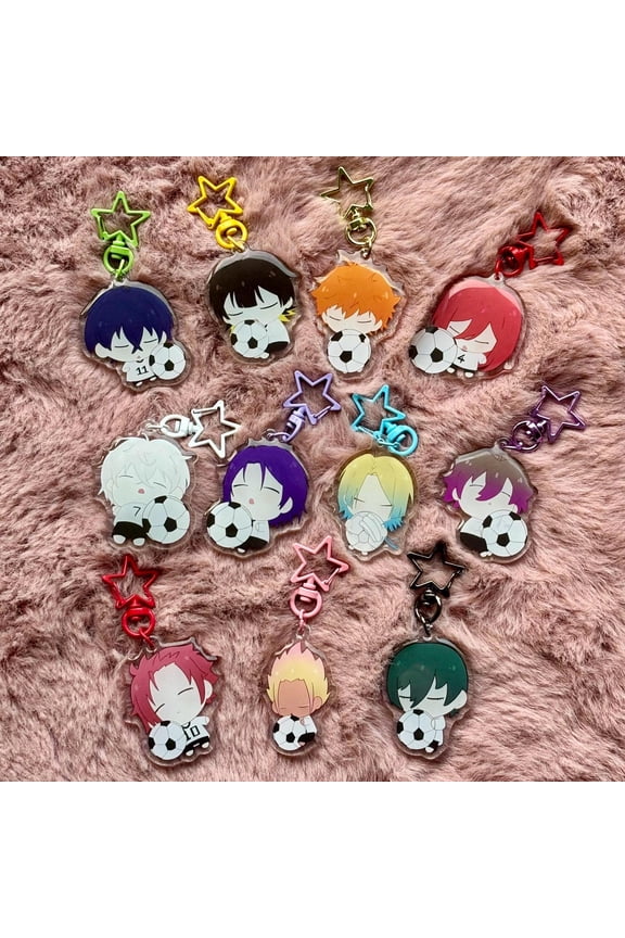 Blue Lock Acrylic Keychains - 2 Inch Anime Charms | Isagi, Bachira, Chigiri, Nagi, Reo, Kunigami, Kaiser, Ness | Anime Merch Gift (1 keychain)