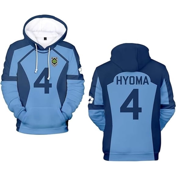 Blue Lock Anime Cosplay Unisex Cotton-Blend Long Sleeve Pullover Hoodie For Teens & Adults