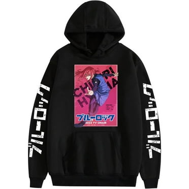 Blue Lock Anime Hoodies Figures Yoichi Isagi Meguru Bachira Graphic Men's and Women's Long Sleeve Sweatshirt,3XL,negro (C-BLACK)