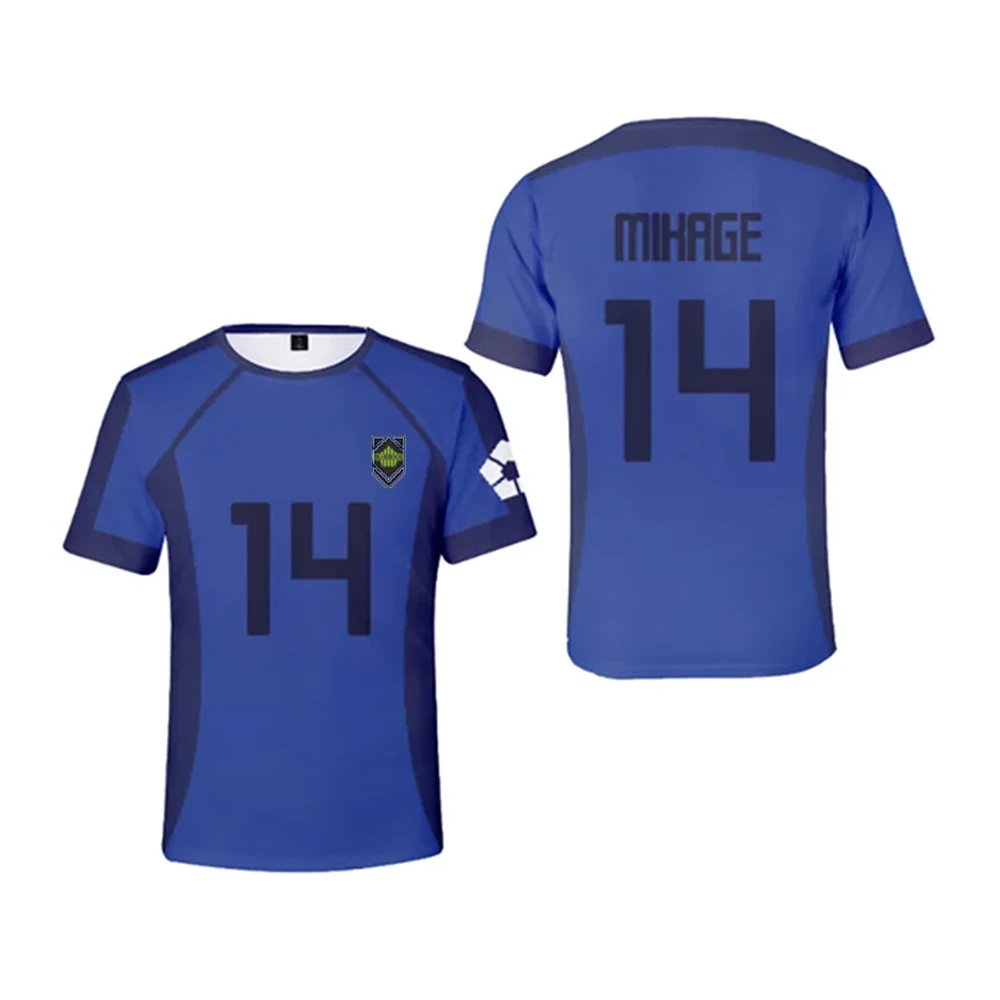 Blue Lock Anime Japanese Isagi Yoichi Football Jersey T-shirt Cosplay ...