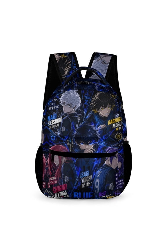 Blue Lock Backpack Anime Backpack 17 Inch Cartoon Anime Backpack Large Capacity Daily Commuter