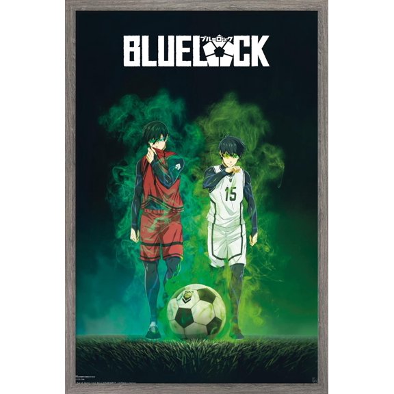 Blue Lock - Isagi v Rin Wall Poster, 14.725" x 22.375" Framed