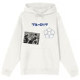 thumbnail image 1 of Blue Lock Manga Screen Print Patches Adult Natural Long Sleeve Hooded Sweatshirt - Large, 1 of 4