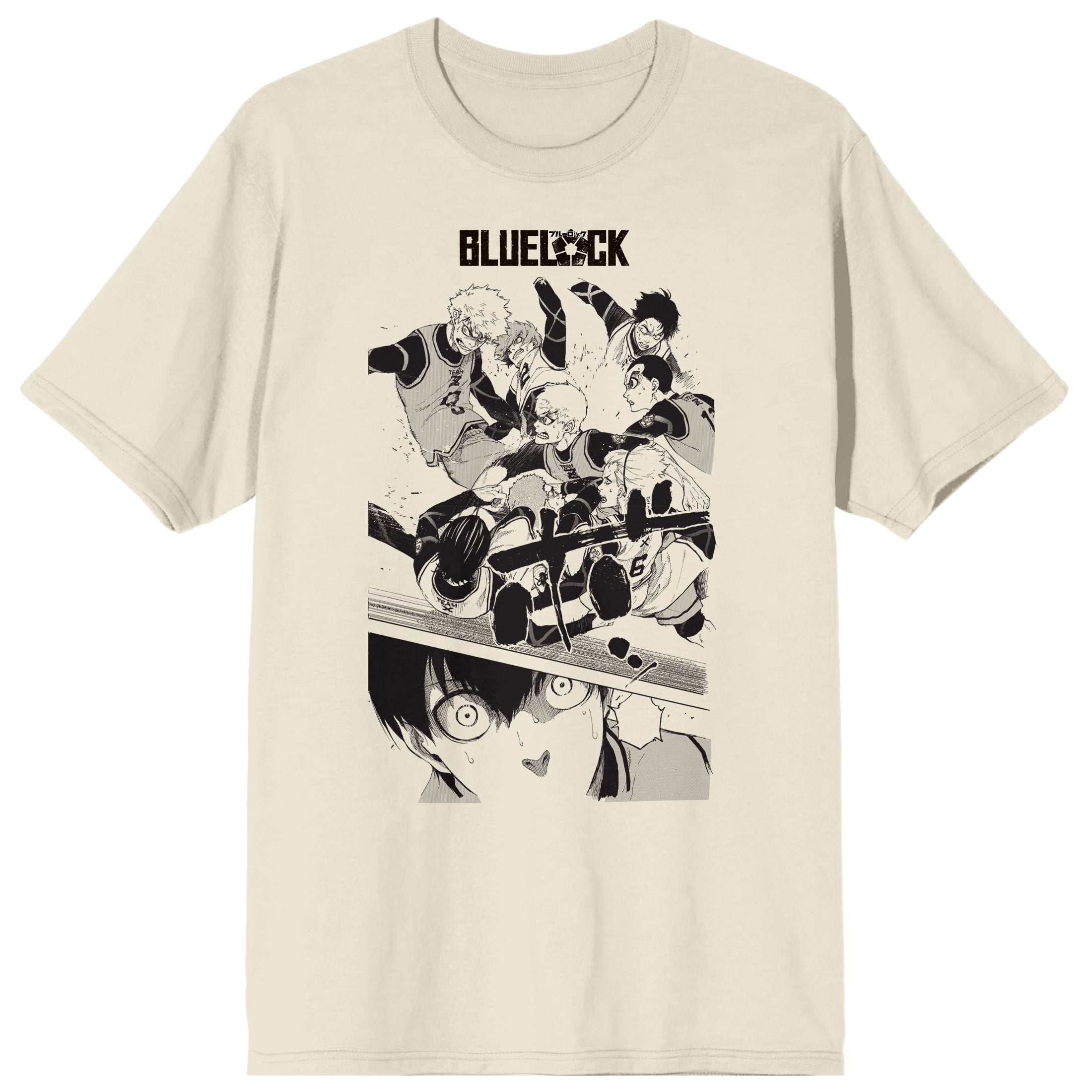 Blue Lock Manga Teams Fighting & Shocked Isagi Crew Neck Short