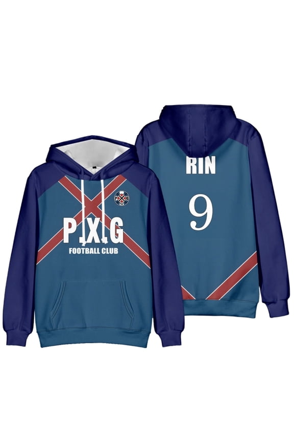 Blue Lock Sports Hoodie Unisex Team Uniform Anime Hooded Sweatshirt