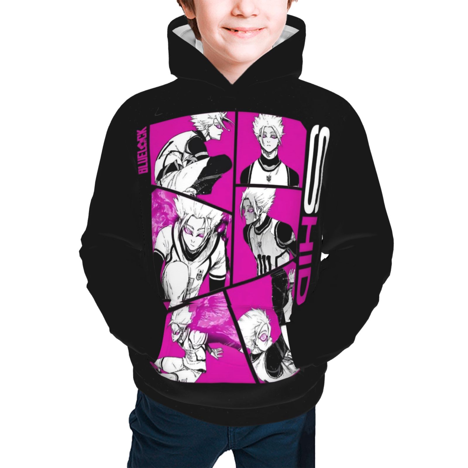 Wolf All Over Print Hoodie Mens L/XL NAIN Red & Blue Sweatshirt Wolf All Over Print Hoodie Mens L/XL NAIN Red & Blue Sweatshirt