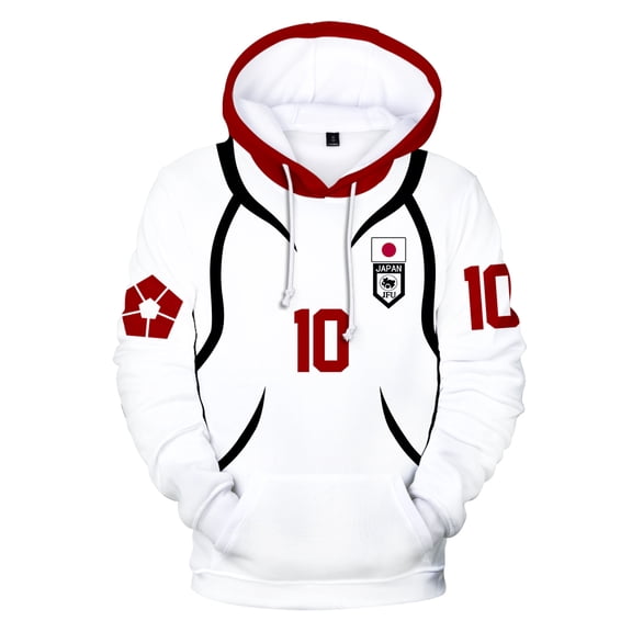 Blue Lock Yoichi Isagi Cosplay Sports Hoodie Unisex Hooded Sweatshirt Fashion Anime Pullover Black White