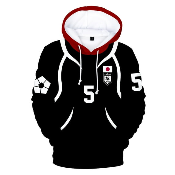 Blue Lock Yoichi Isagi Cosplay Sports Hoodie Unisex Hooded Sweatshirt Fashion Anime Pullover Black White