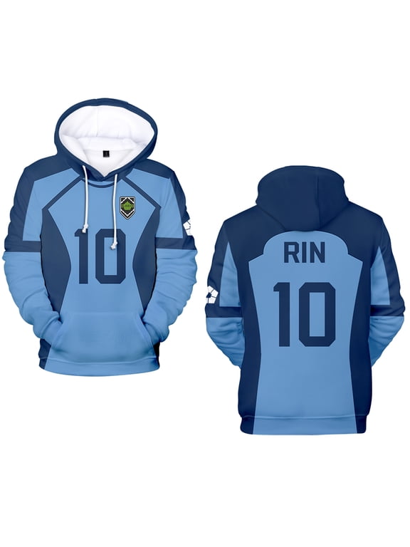 Blue Lock Yoichi Isagi Cosplay Sports Hoodie Unisex Hooded Sweatshirt Fashion Anime Pullover