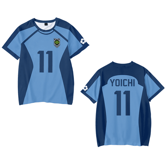 Blue Lock Yoichi Isagi Cosplay T-Shirt Anime Jersey T-shirts Merch Fashion 3D Print Top Short Sleeved Sports Shirt Unisex Clothing
