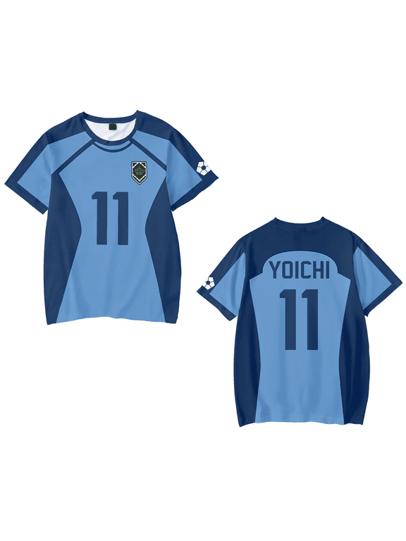 Blue Lock Yoichi Isagi Cosplay T-Shirt Anime Jersey T-shirts Merch Fashion 3D Print Top Short Sleeved Sports Shirt Unisex Clothing