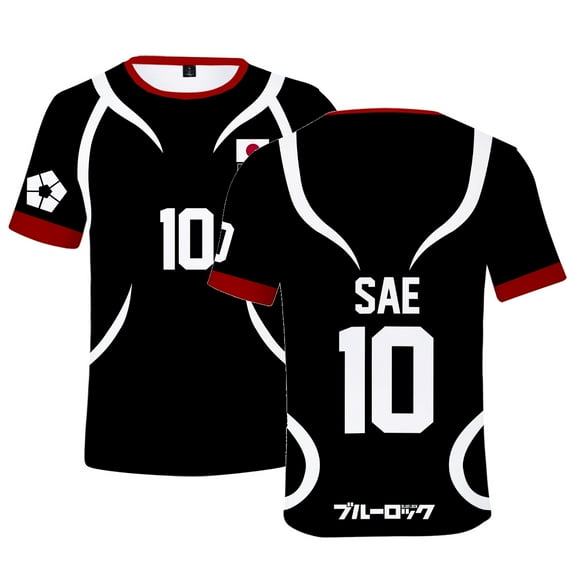 Blue Lock Yoichi Isagi Team Uniform Sports Suit Shorts T-shirt Anime Sports Shirt Merch Unisex Sportswear Black