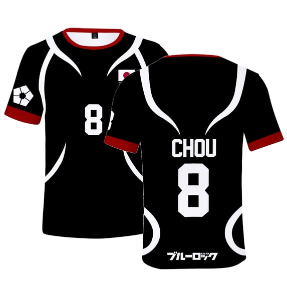 Blue Lock Yoichi Isagi Team Uniform Sports Suit Shorts T-shirt Anime Sports Shirt Merch Unisex Sportswear Black