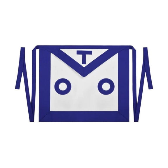 Blue Lodge Apron - OTO White & Blue with Mixed Premium Materials