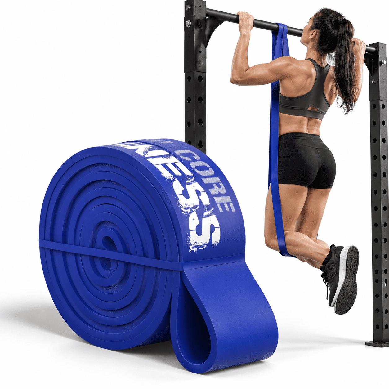 Blue Long Loop Resistance Band for Pull Up Assistance, Powerlifting ...