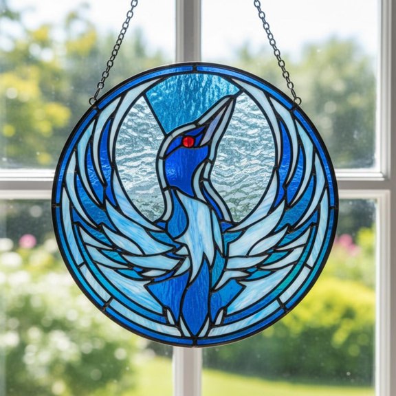 Blue Loon Glass Suncatcher, Minnesota Resistance Window Hanging, Peaceful Resistance Protest Art, 3.5 in