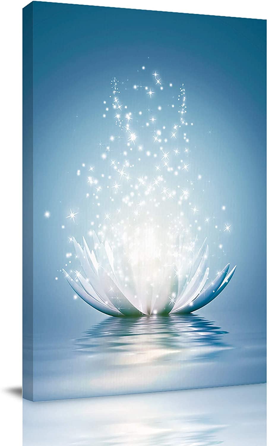 Blue Lotus Flower Canvas Wall Art Decor for Bedroom Bathroom Meditation ...