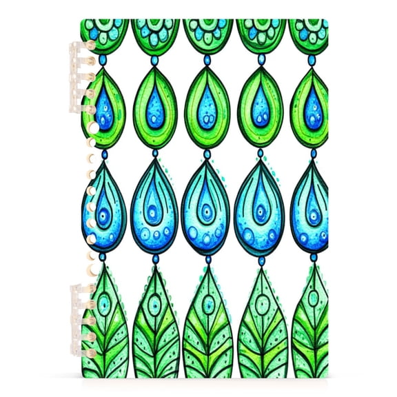 Blue Lotus on Water A5 8.3x5.7in PP Notebook, Adjustable Rings, 60 Sheets, Diary or Journey Note