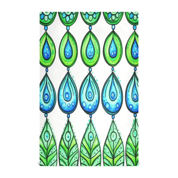 Blue Lotus on Water Kitchen Towels 6-Piece Pack Tea Towels for Kitchen Decorative Waffle Design 28x18in