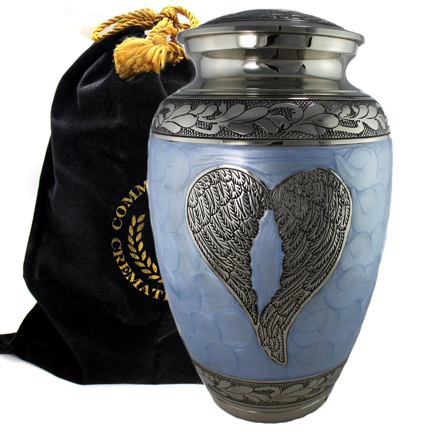 Blue Loving Angel Urns for Cremation Ashes Large Urn XL or Small Keepsake Urns for Adult Cremation Ashes & Urns for Human Ashes for Home or Burial Cremation Urns