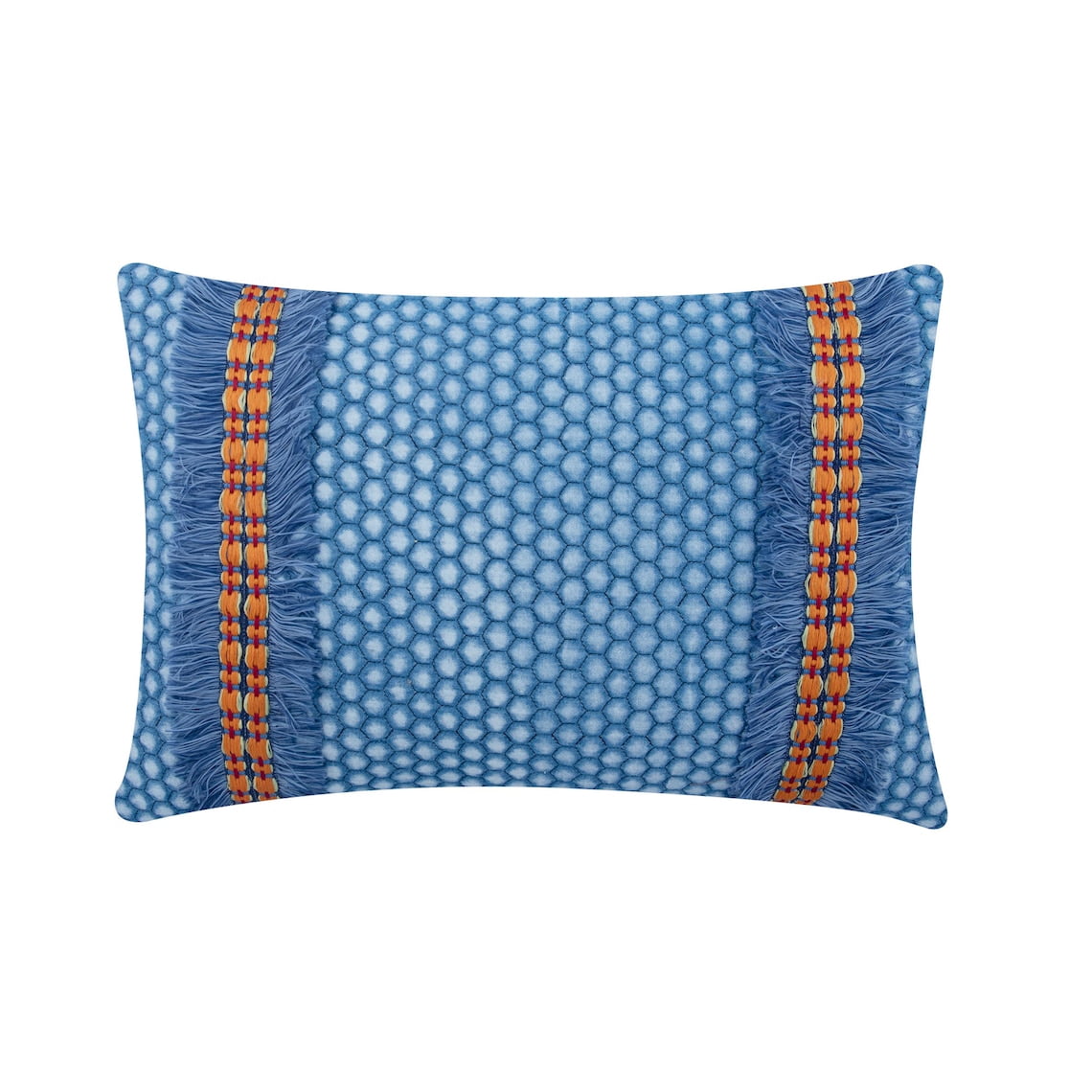 Blue Lumbar pillow&nbsp;cover, 12x16 inch (30x40 cm) Denim Pillow Covers, Throw Pillow Covers with Hexagon, Geometric Pattern Throw Pillows, Modern Style Pillowcase - Denim Mood