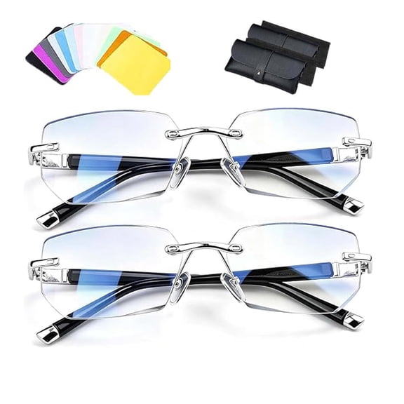 Blue Lume Glasses, Blue Lume Auto Focus Glasses, Smart Zoom Diamond-Cut Reading Glasses, Distance & Near, Anti-Blue
