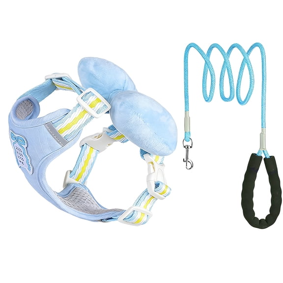 Blue M Adjustable Pet Leash With Bow Tie Vests Style For Dogs And Cats For Walks M