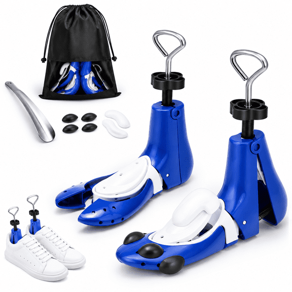 Blue M (Men 6.5-8.5,Women 8-10) Adjustable Shoe Stretcher for Wide Feet