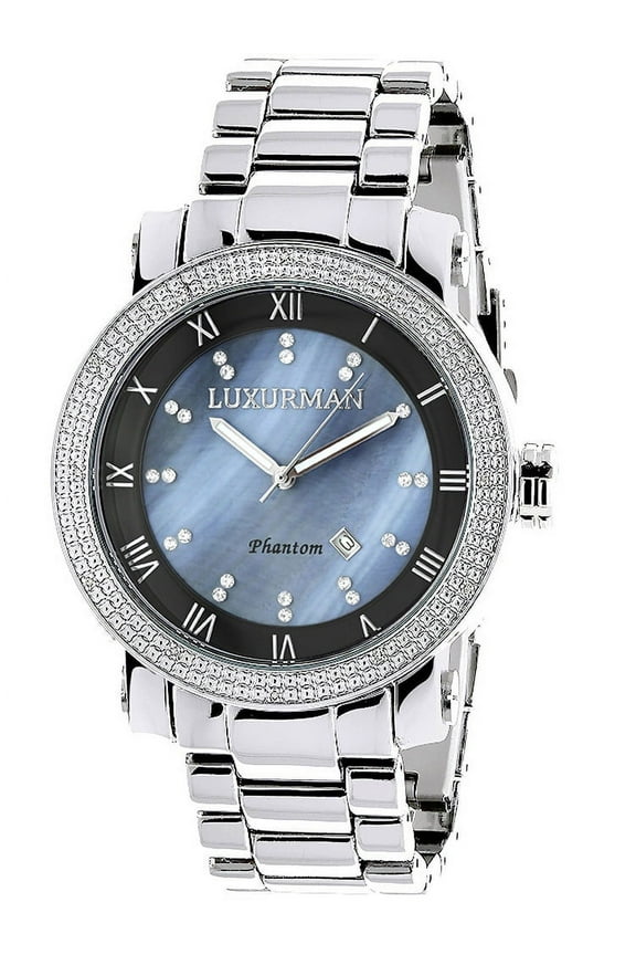 Blue MOP Mens Diamond Watch 0.12ct