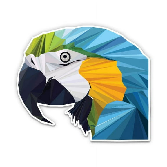 Blue Macaw Parrot - 3" Vinyl Sticker - For Car Laptop I-Pad Phone Helmet Hard Hat - Waterproof Decal
