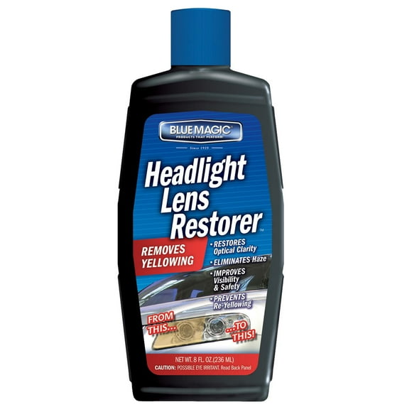 Blue Magic Headlight Lens Restorer,8 Oz,Bottle,Blue 725-06